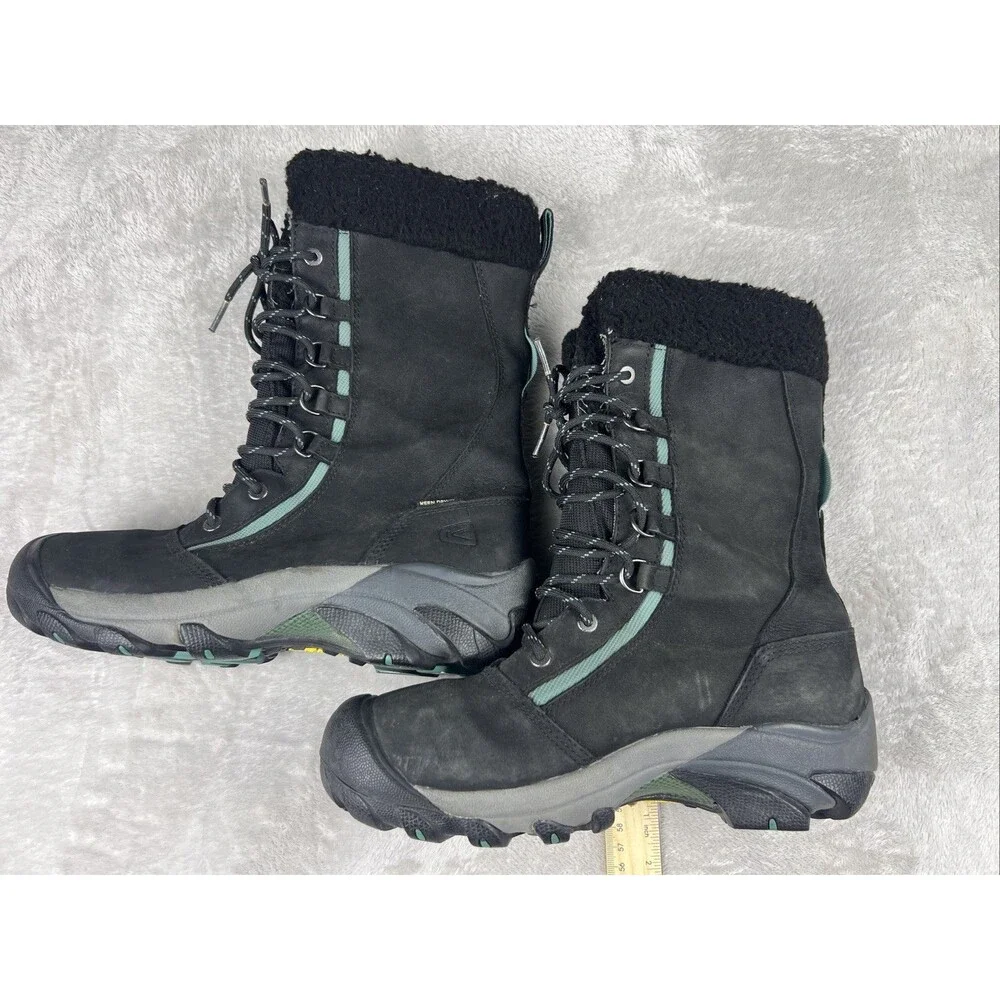 Keen -Women Hoodoo Waterproof Black 200g Insulation Leather Snow Boot Sz 8